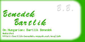 benedek bartlik business card